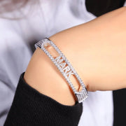 Bracelet Personnalisable 1 Prénom Argent et Diamant - Luxe - Bijoux Prénom