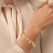 Bracelet Personnalisable 1 Prénom Or & Diamant - Luxe - Bijoux Prénom