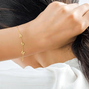 Bracelet Personnalisé Initiales - Plaqué Or - Bijoux Prénom