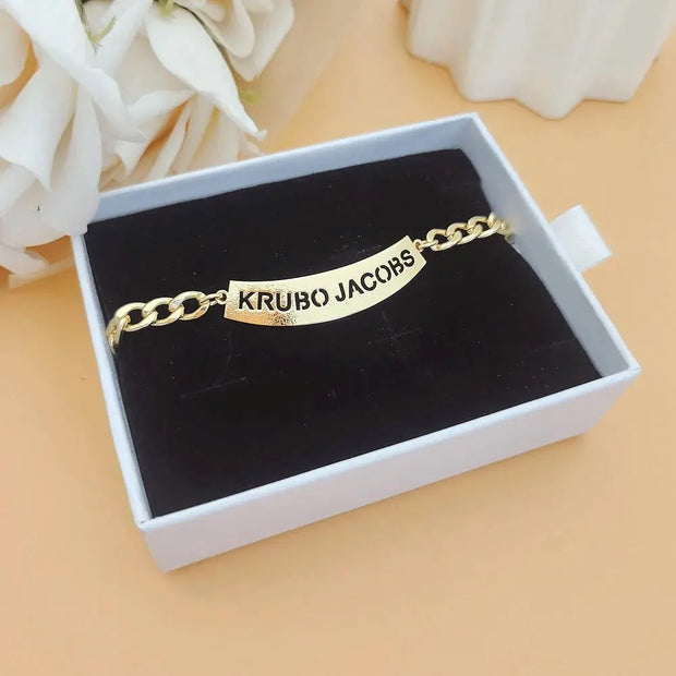 Bracelet Personnalisé Lettres Gravées - Or - Bijoux Prénom