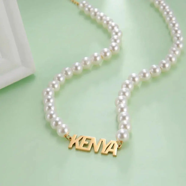 Collier de Perles Personnalisé - Or - Bijoux Prénom
