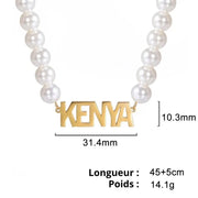 Collier de Perles Personnalisé - Or - Bijoux Prénom