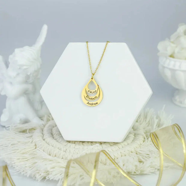 Collier personnalisé pendentif goutte d'eau  Bijoux Prénom